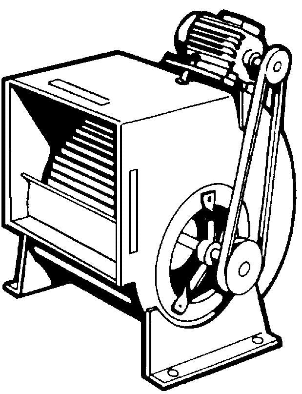 Mundofan Radialventilator mit Riemenantrieb SIMPLEX 12/9 1,5 PS 1,1 kW CV03056