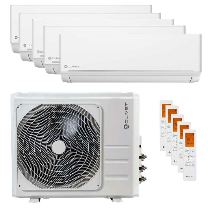 Clivet EZCool 9000+9000+9000+9000+12000 BTU – Multisplit-Klimagerät (5 Innengeräte), 12,3/12,3 kW, R32, A++/A