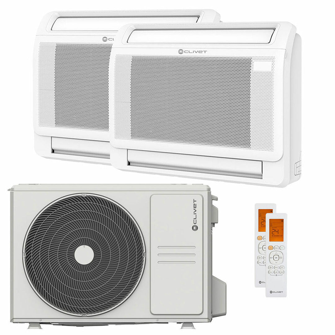 Clivet Standgerät 3 9000+9000 BTU – Multisplit-Klimagerät (2x), 5,28/5,57 kW, R32, A++/A+