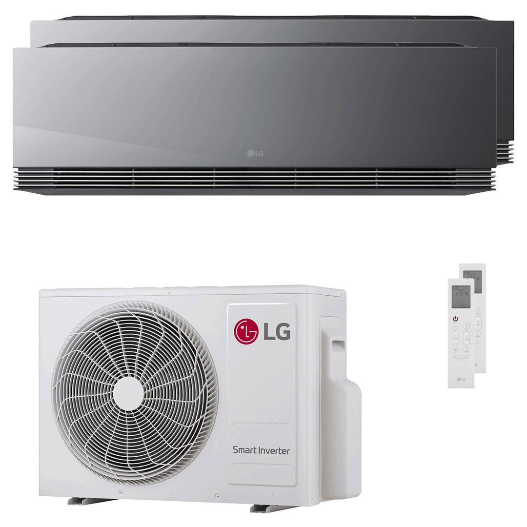LG ARTCOOL Mirror AI 12000+12000 BTU – Multisplit-Klimagerät (2 Innengeräte), 4,69/5,28 kW, R32, A+++/A++, WLAN