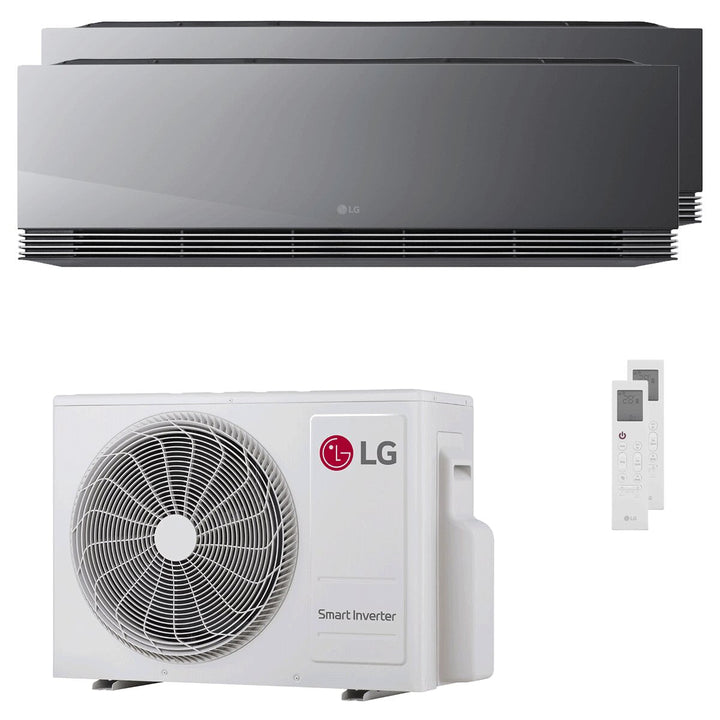 LG ARTCOOL Mirror AI 12000+12000 BTU – Multisplit-Klimagerät (2 Innengeräte), 4,69/5,28 kW, R32, A+++/A++, WLAN