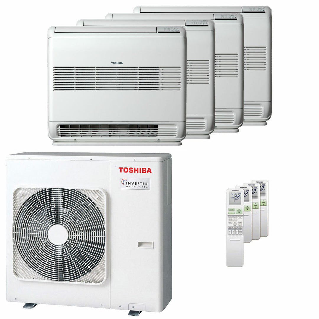 Toshiba Standgerät J2 9000+9000+12000+12000 BTU – Multisplit-Klimagerät (4x), 8/9 kW, R32, A++/A+