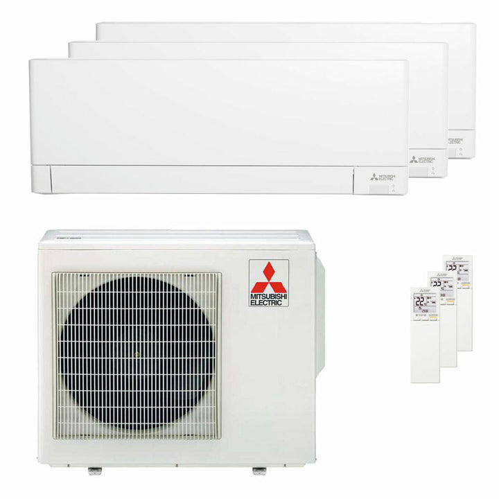 Mitsubishi Electric Serie AY 9000+9000+12000 BTU – Multisplit-Klimagerät (3 Innengeräte), 5,4/7 kW, R32, A++/A+, WLAN