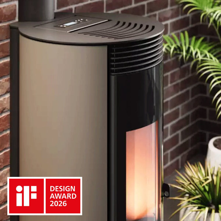 Cadel Spin Plus 9 – Pelletofen, 8,5 kW, WLAN, Hellbronze