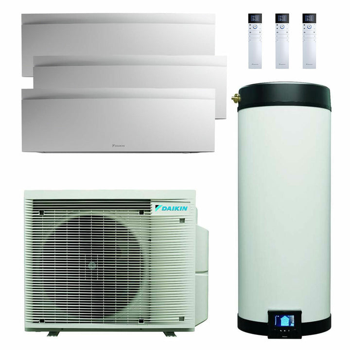Daikin Multi+ Klimatisierungssystem und Warmwasser - Innengeräte Emura 3 Weiß 9000+9000+12000 BTU Speicher 120L – Multisplit-Klimagerät (3