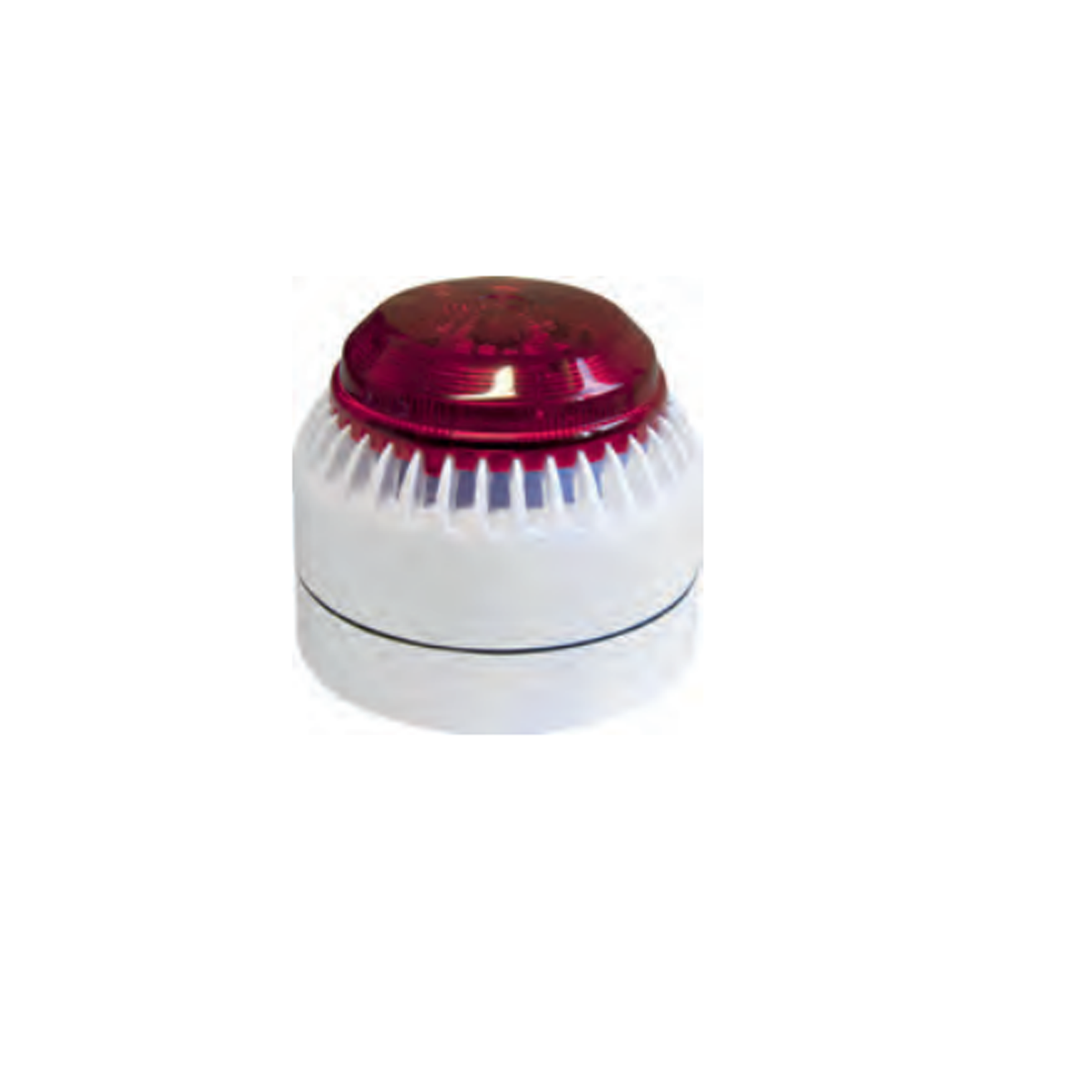 ABI-Sicherheitssysteme Akust./Opt. Signalgeber - AP-Kunststoffgehäuse weiß,Blitzlampe rot - Art. 31600200