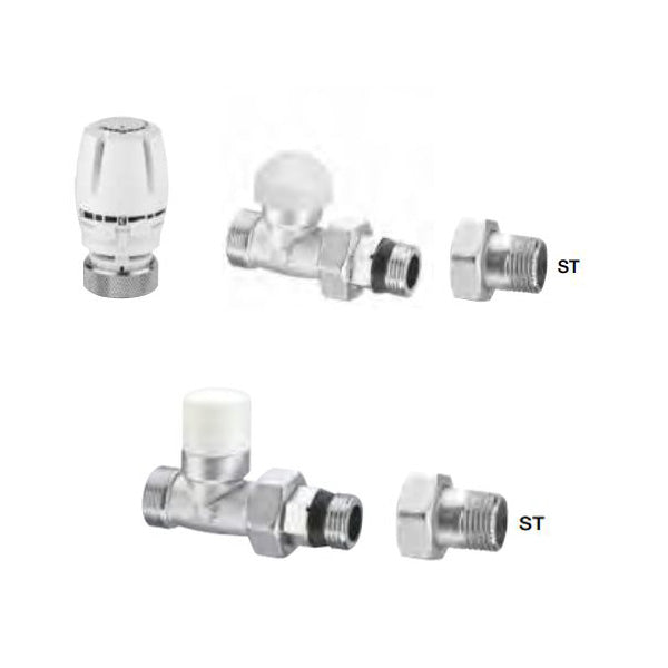 Arteclima KIT gerades Ventil + gerader Halter +Thermostatkopf 3/8" AC301KIT38ST