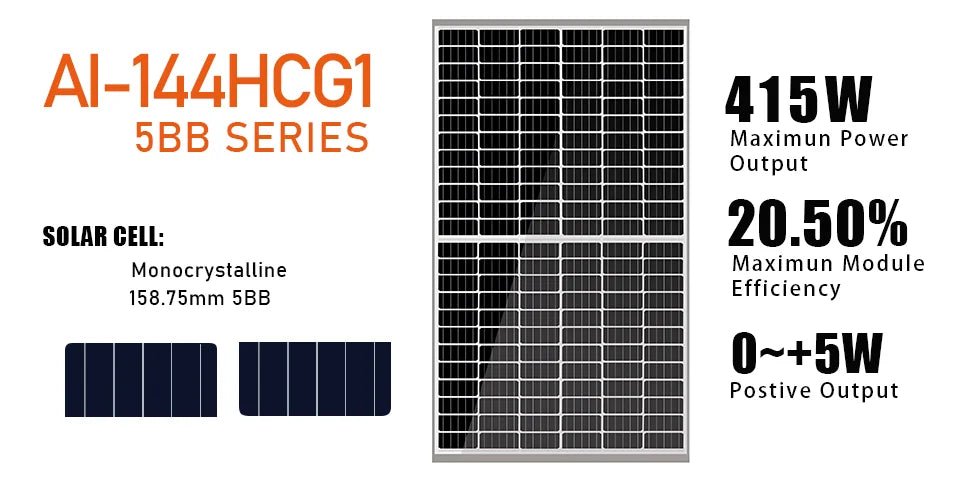 Changzhou Aoli Energy Technology Co., Ltd. - Solarmodul - AI-144HCG1-390-415 5BB AI-144HCG1-400w - Art. 168178