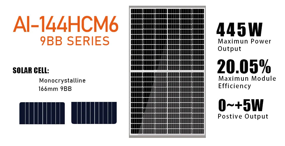 Changzhou Aoli Energy Technology Co., Ltd. - Solarmodul - AI-144HCM6-420-445 AI-144HCM6-445W - Art. 168193