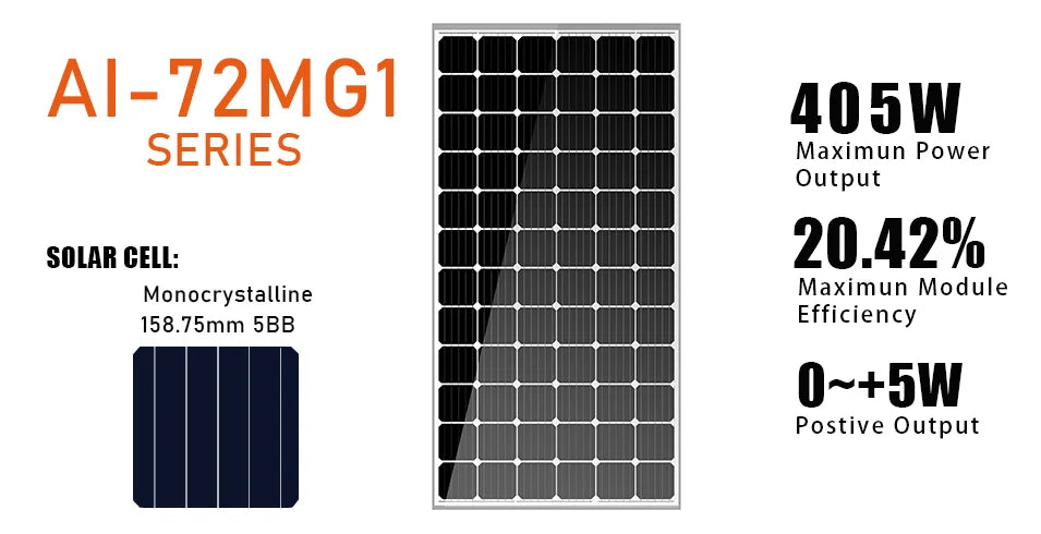 Changzhou Aoli Energy Technology Co., Ltd. - Solarmodul - AI-72MG1-380-405 AI-72MG1- 385w - Art. 168146