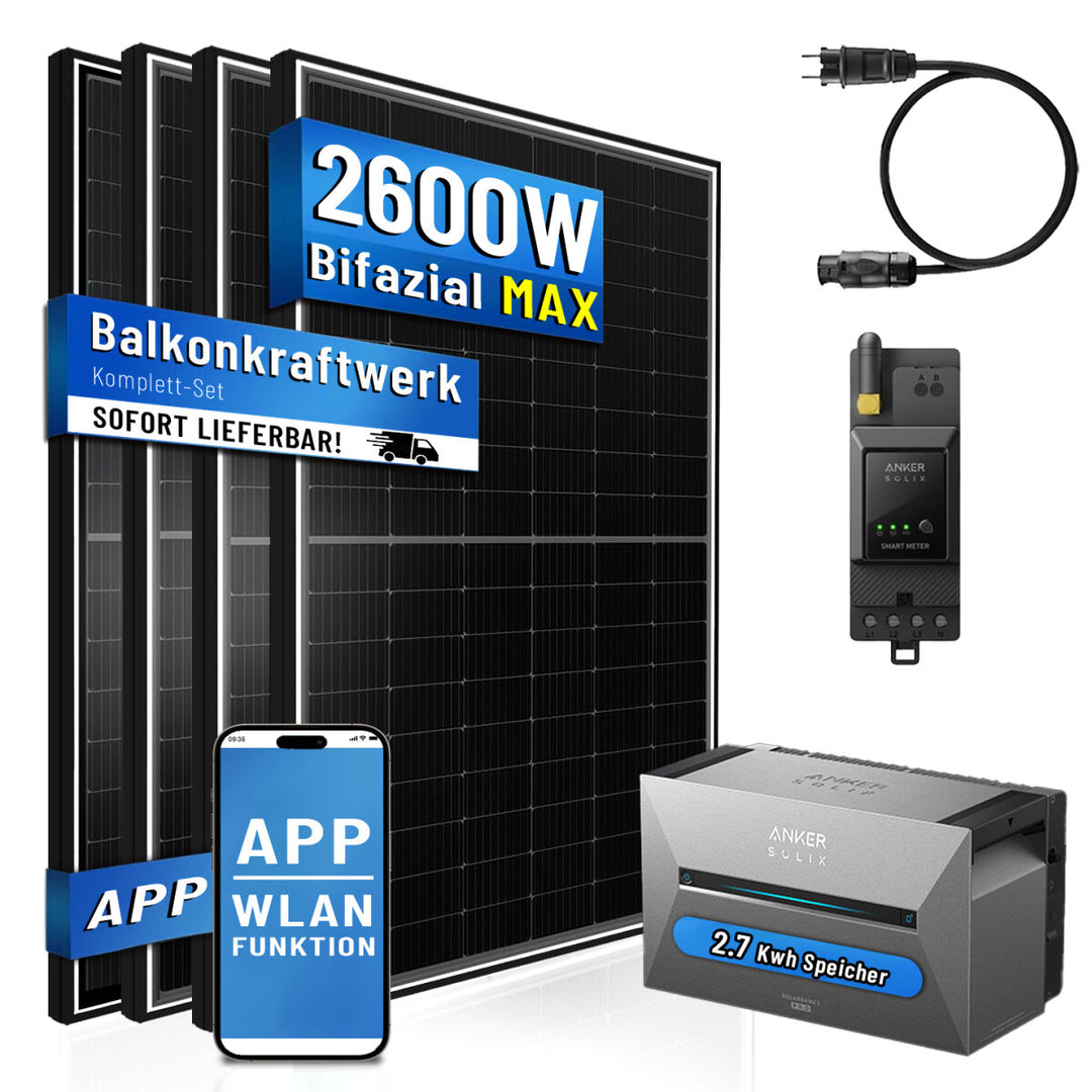 ANKER SOLIX Solarspeicher Balkonkraftwerk 2600W