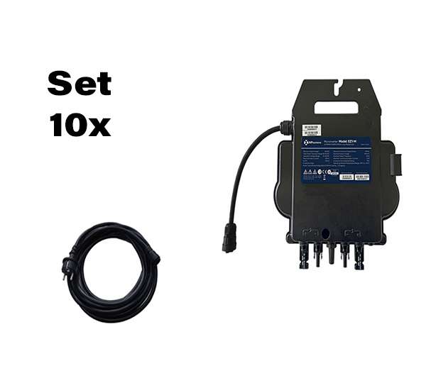 APSYSTEMS Wechselrichter EZ1-S (600VA) + POWER CORD (5M), 10ER SET 10 X MICROWECHSELRICHTER + CABLE, 600 VA, 1-PHASIG