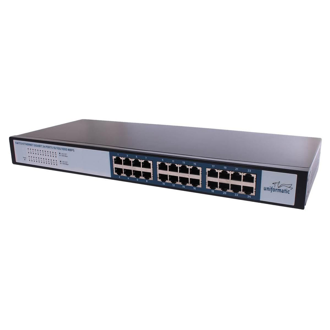 Uniformatic Netzwerk-Switch 24 Ports 10/100 Mbit/s, rackmontierbar