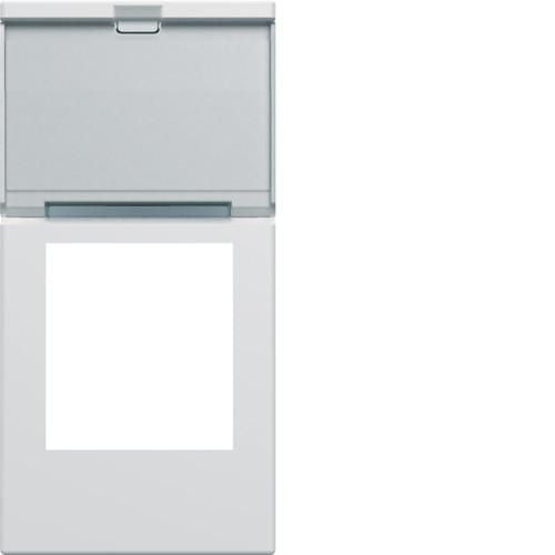 Hager Gallery Zierblende für RJ45-Dose mit Beschriftungsfeld, 1 Modul, Pure weiß