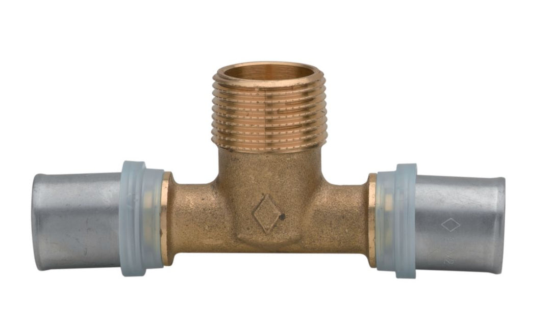 Altech T-Stück mit Außengewinde 16 x 1/2" x 16 für Mehrschichtverbundrohr, 2 Stück