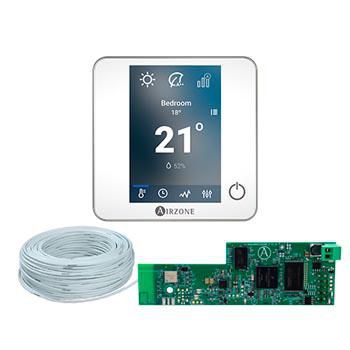 Bluezero Thermostat-Paket weiß, 5 Thermostate + Kabel + WLAN-Cloud-Webserver