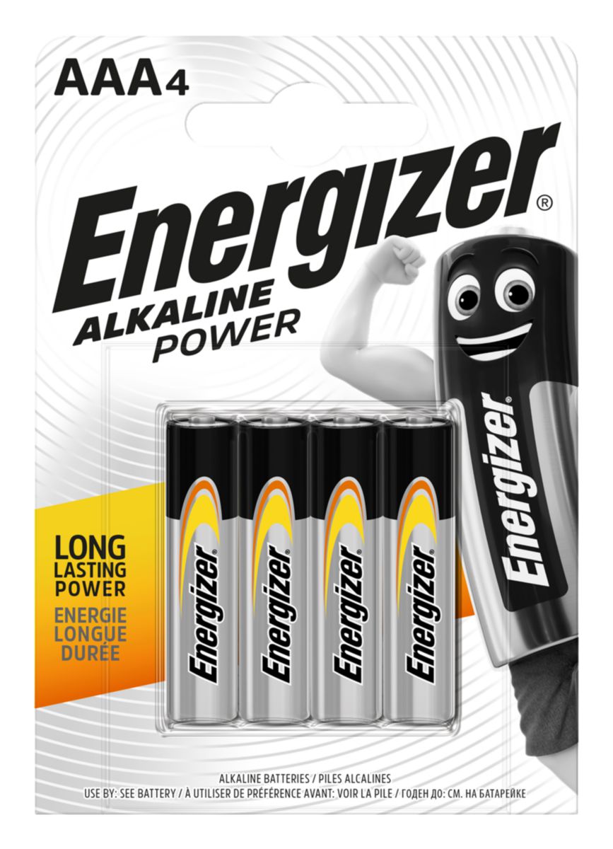 Energizer Alkaline-Batterien 1,5 V LR03 (AAA), 4 Stück