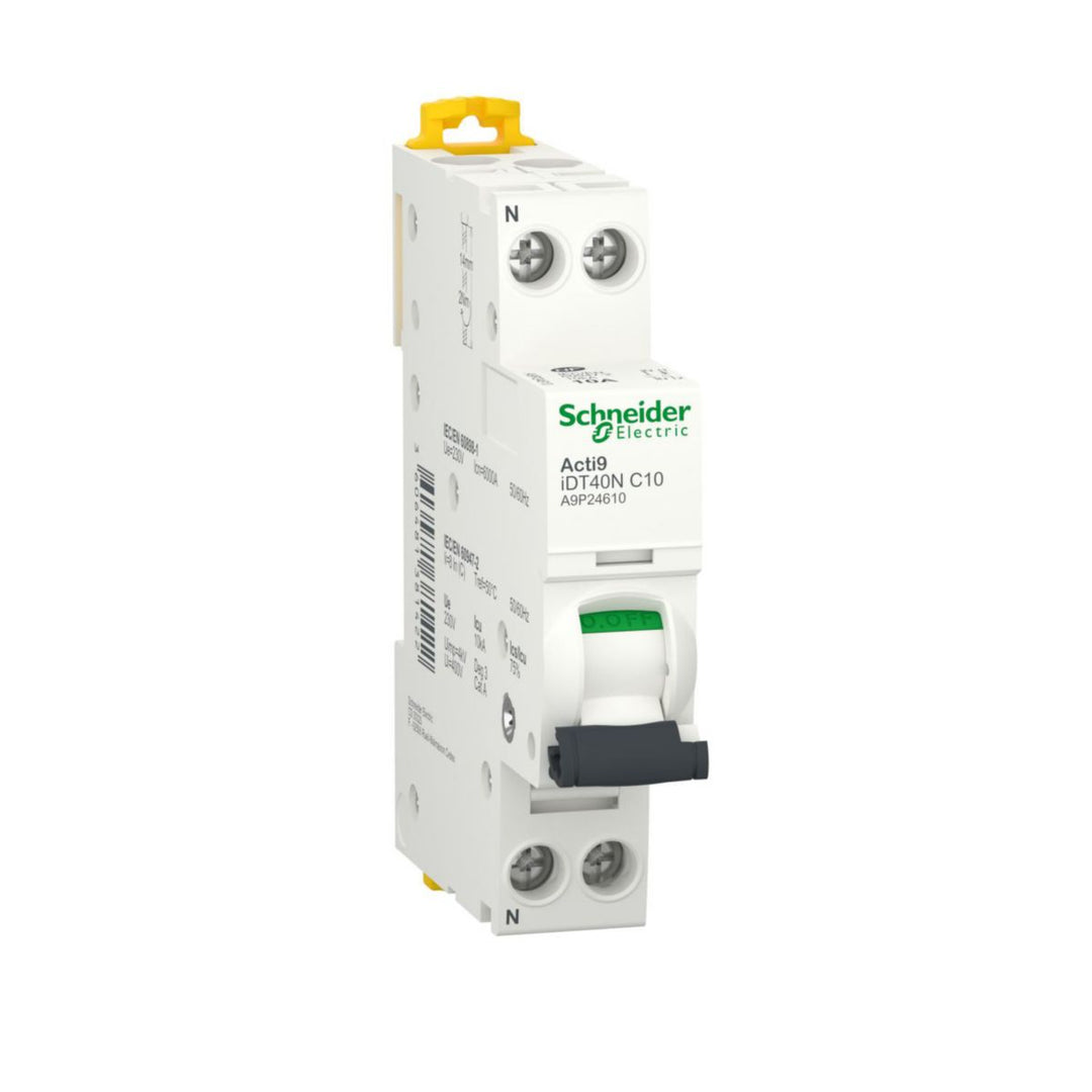Schneider Electric Acti9 iDT40N Leitungsschutzschalter 1P+N, C 10 A, 6 kA, DIN-Schiene