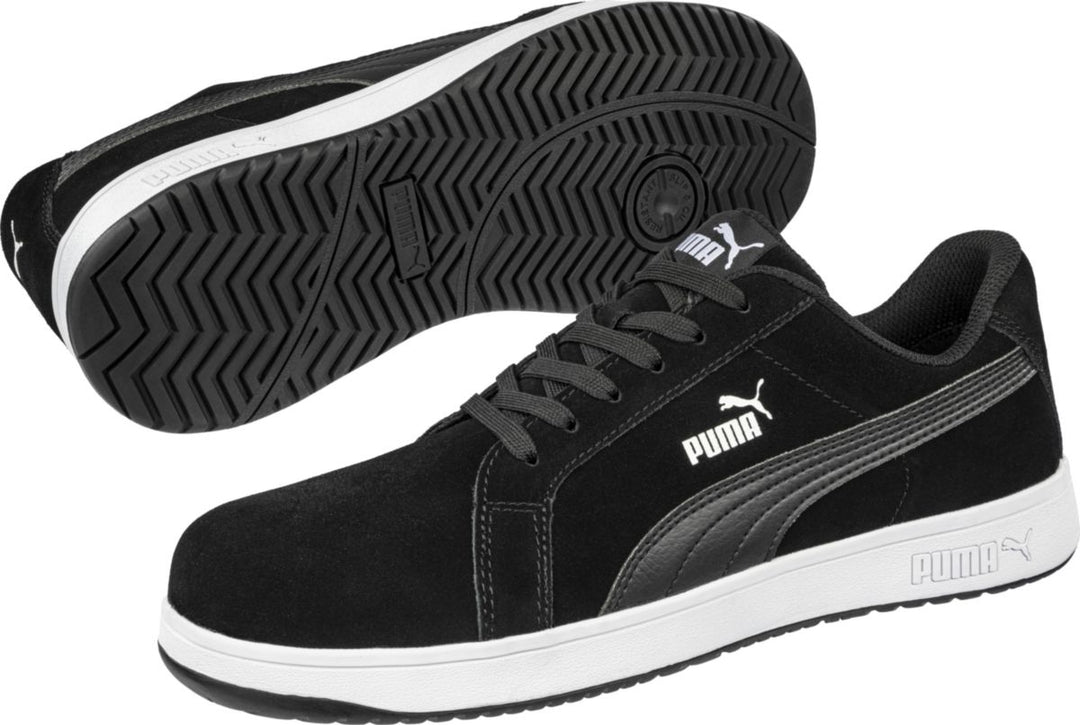 Puma Iconic Suede Black Low Sicherheitsschuh S1PL ESD FO HRO SR, Größe 44