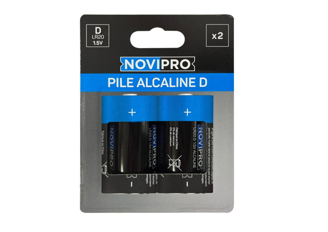 Novipro Alkaline-Batterien LR20 (Mono D) 1,5 V, 2 Stück