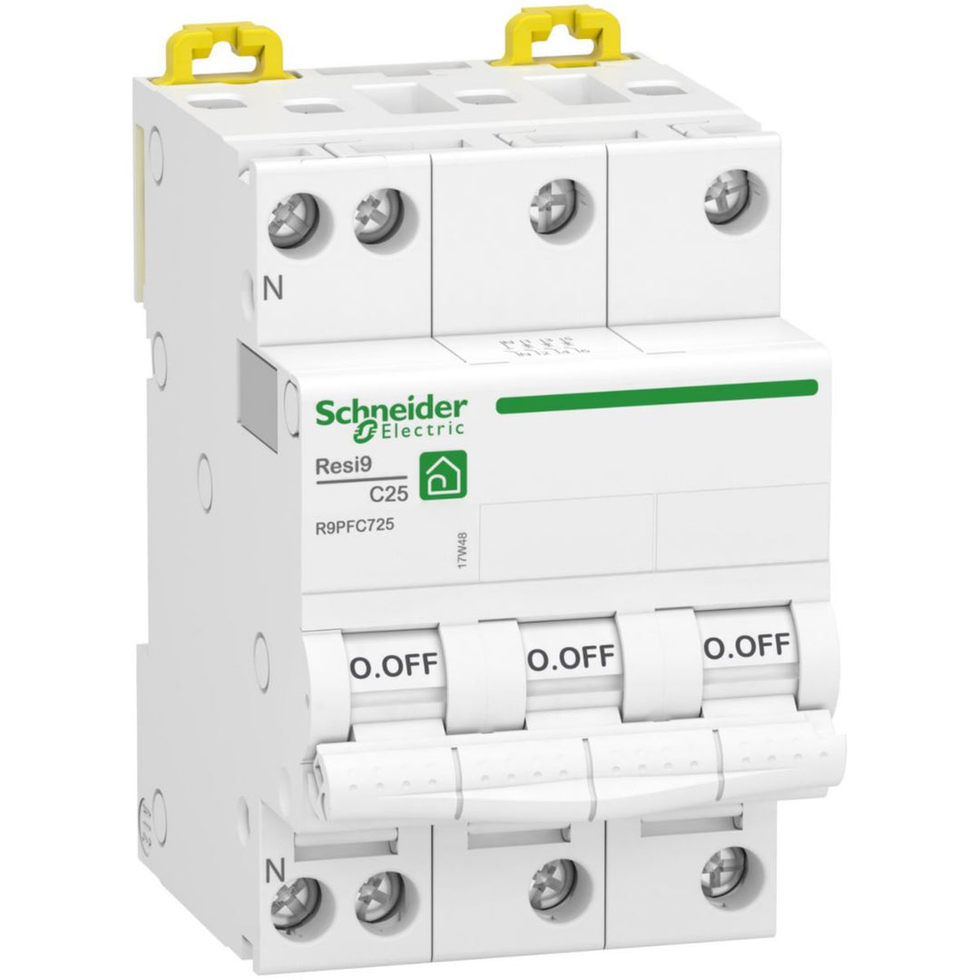 Schneider Electric Resi9 XP Leitungsschutzschalter 3P+N, C 25 A, kammschienenfähig