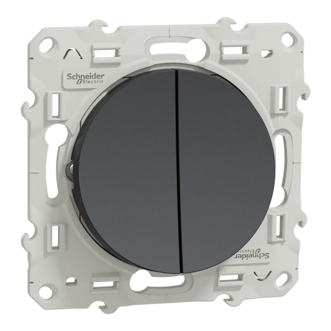 Schneider Electric Odace Doppel-Wechselschalter anthrazit