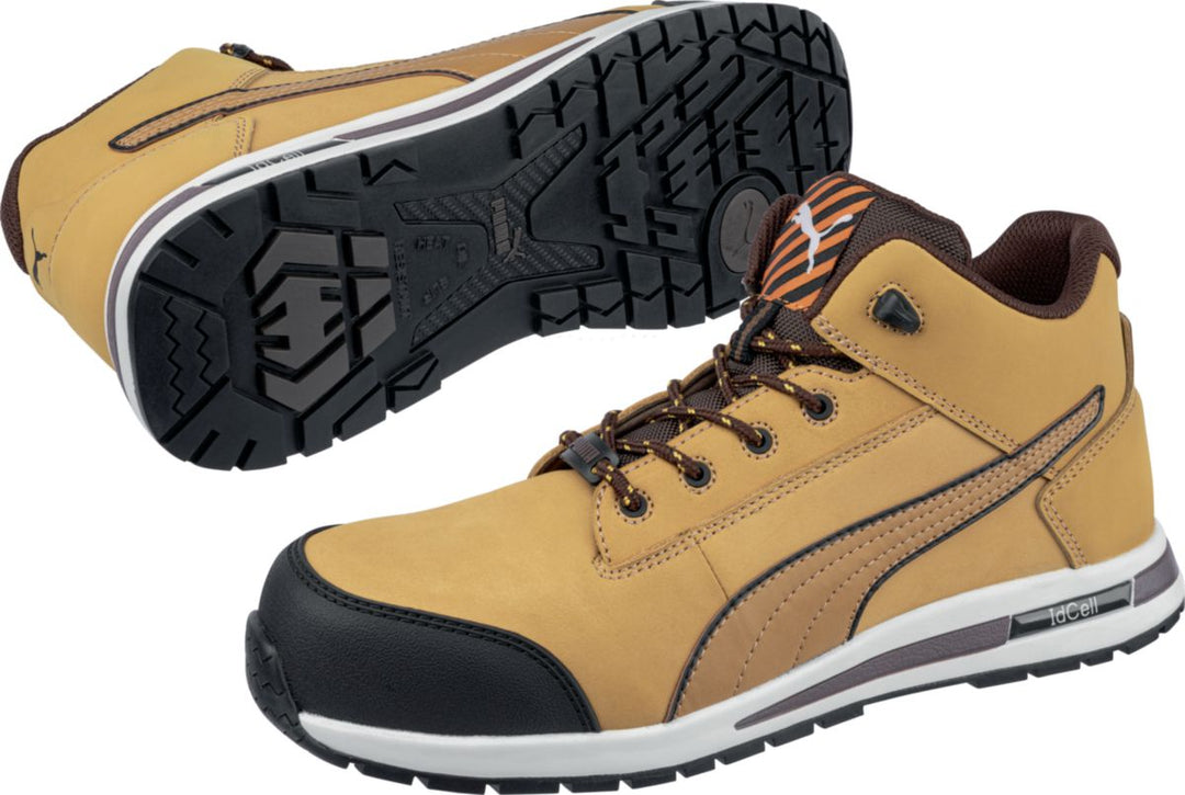 Puma Sicherheitsschuhe Dash Wheat Mid S3 SRC HRO, Größe 43