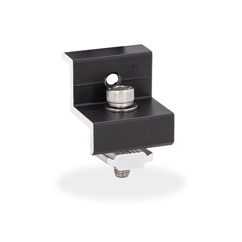 Powr Connect ISYPV Endklemme schwarz, 30 bis 40 mm, für Standardschiene 51 x 50