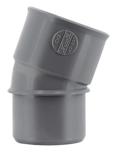PVC-Bogen 20° Stecker-Muffe, Ø 40 mm, zum Kleben