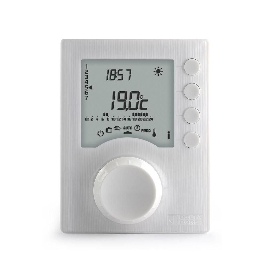 Delta Dore Tybox 1117 programmierbarer Raumthermostat, kabelgebunden, 2 Sollwertstufen, batteriebetrieben