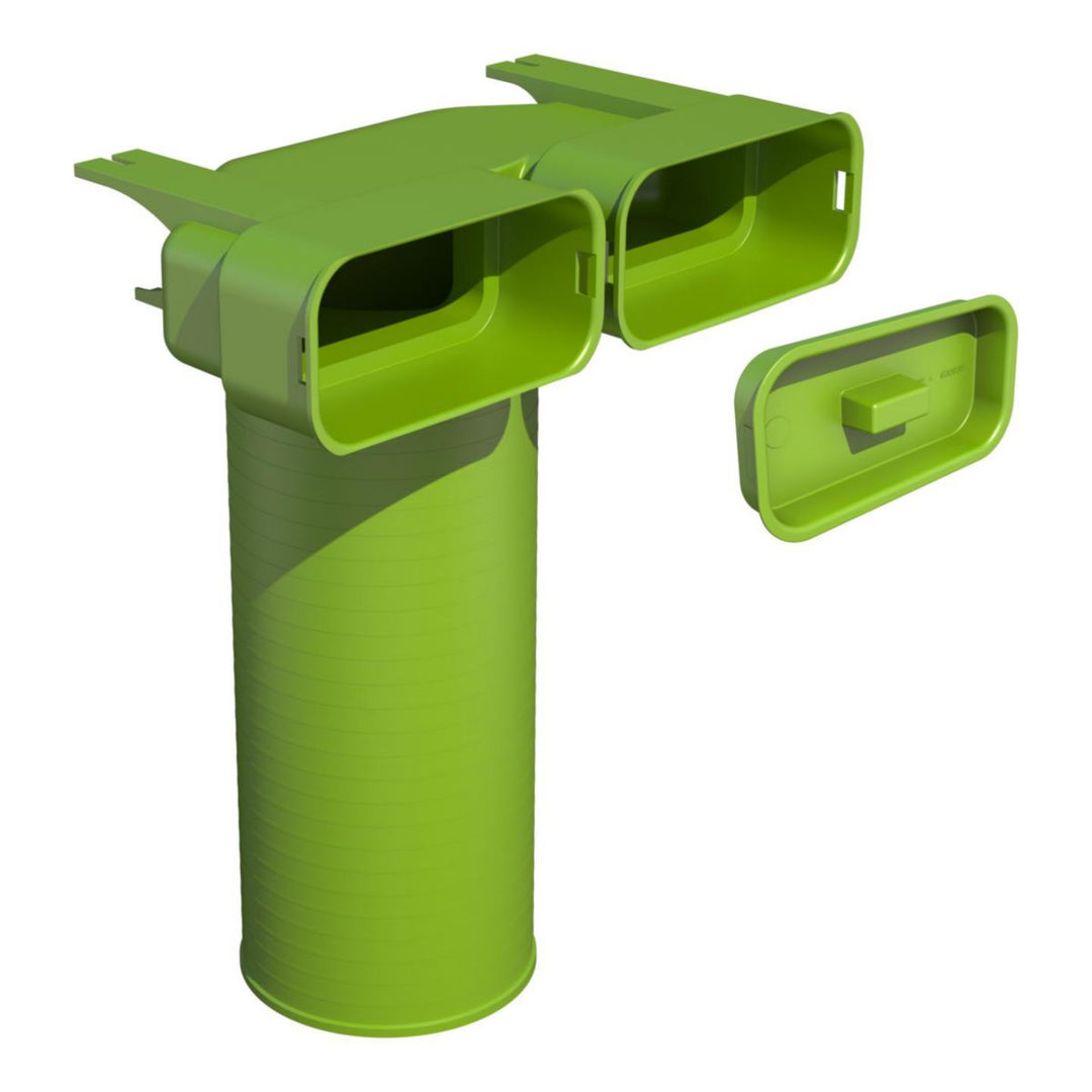 Air Excellent AE55SC Anschlussstück 90° für Ventil Ø 125 mm, für 1 bis 2 halbrunde Flexrohre AE55SC
