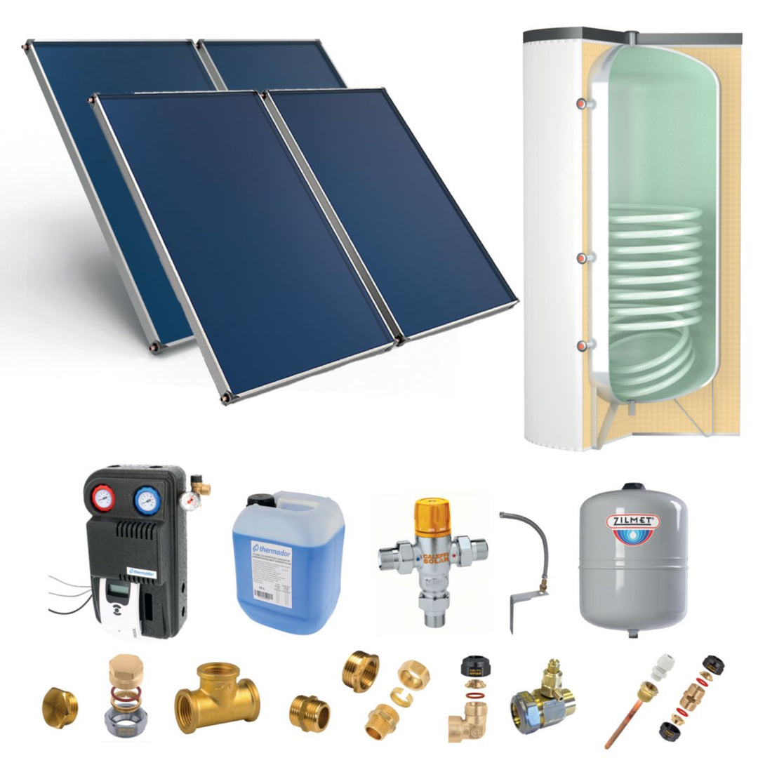 Astrea Pack A Solarthermie-Set mit 6 Kollektoren und 800-L-Speicher, Schrägdachmontage