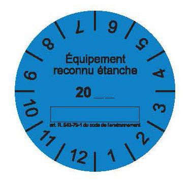 All Com Dichtheitsplaketten blau „Als dicht anerkannt“, 120 Stück