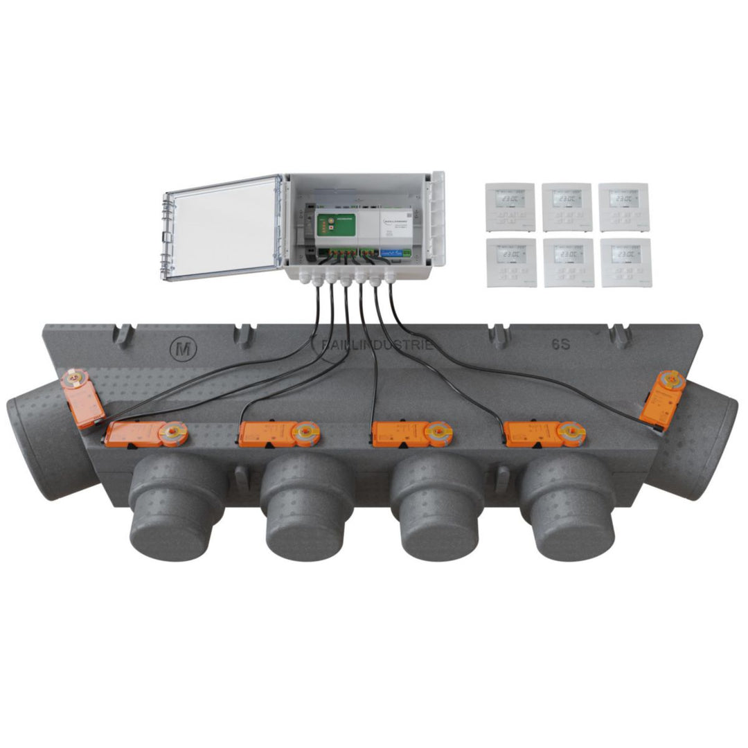 Zonenregelungs-Paket 6 Zonen mit Funkthermostaten, weiß, PACK 6TB 6M 6S