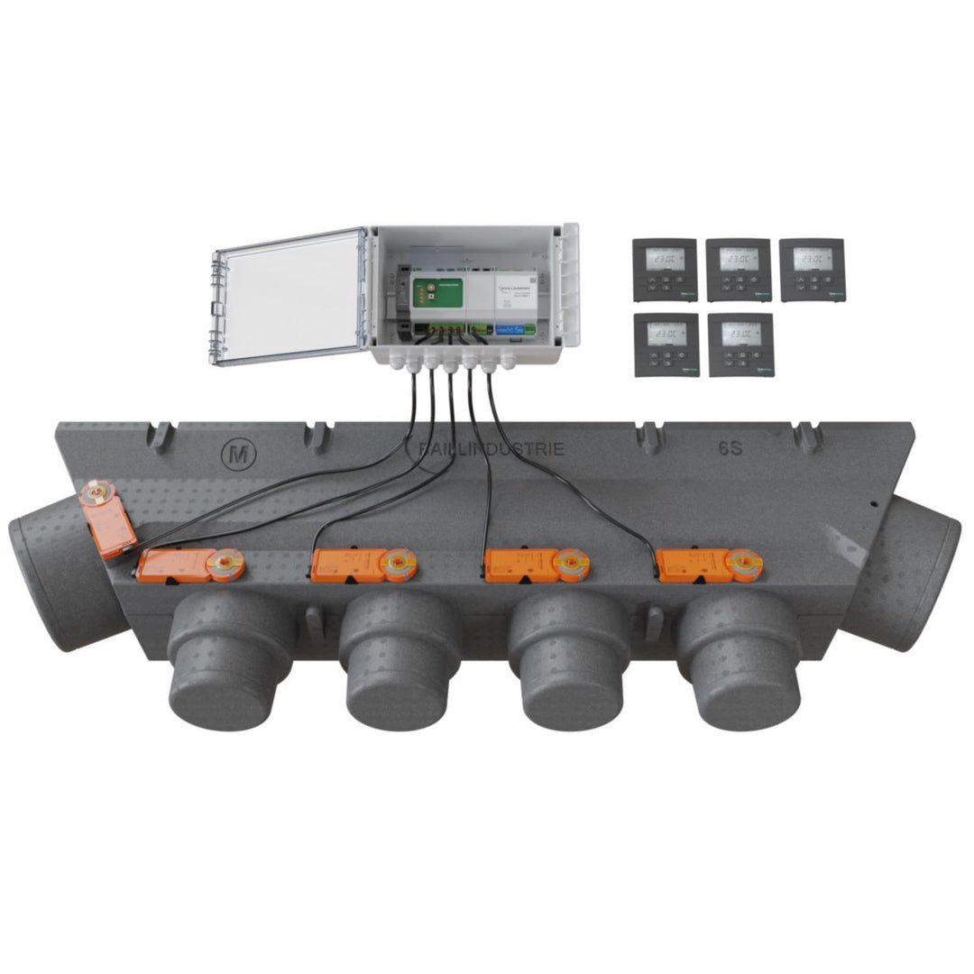 Multizone-Regelungspaket 5 Zonen mit Funkthermostaten anthrazit, Plenum 6S