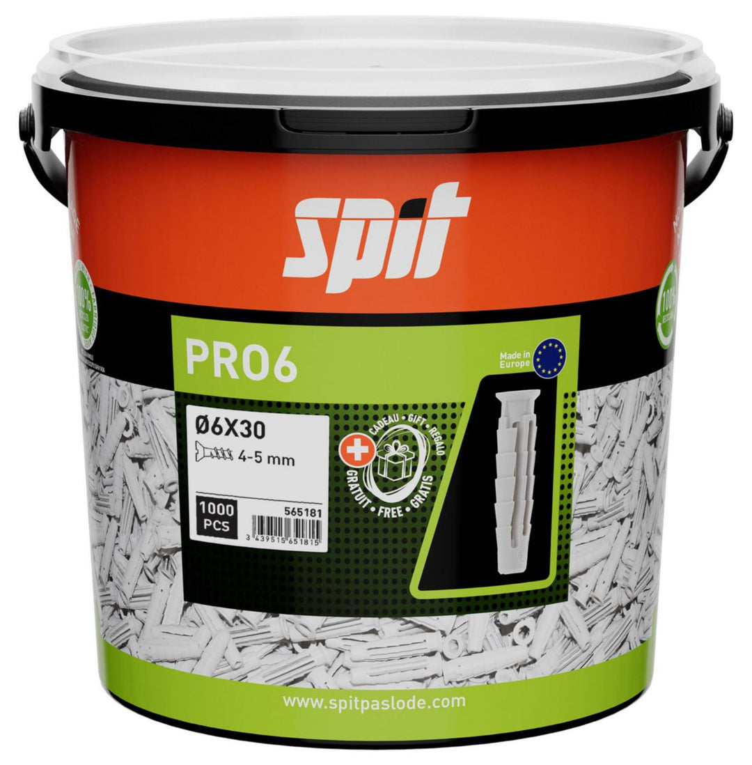 Universaldübel PRO6 8 x 40 mm ohne Schraube, 100 Stück