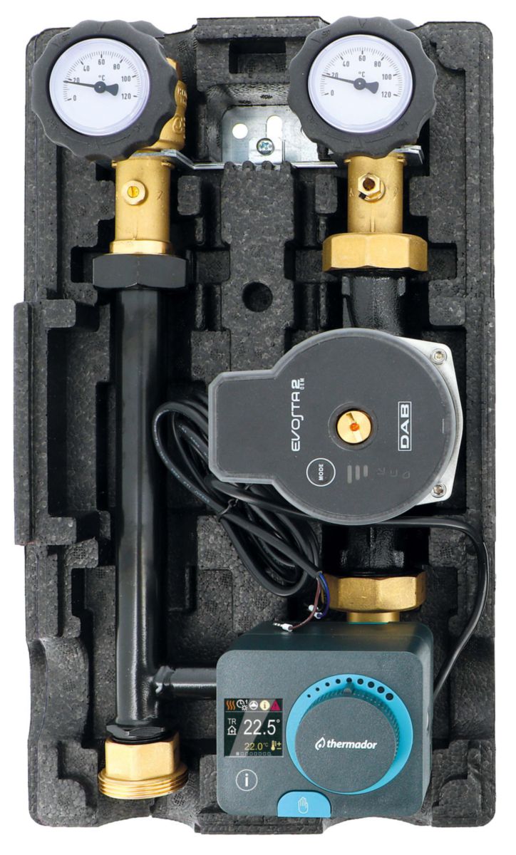 Modulfit Premium Pumpengruppe gemischt für Heizen und Kühlen, Pumpe EVA265180GH, Regelung RA230AC, DN 25 - Art. GHM25CSPRA230AC