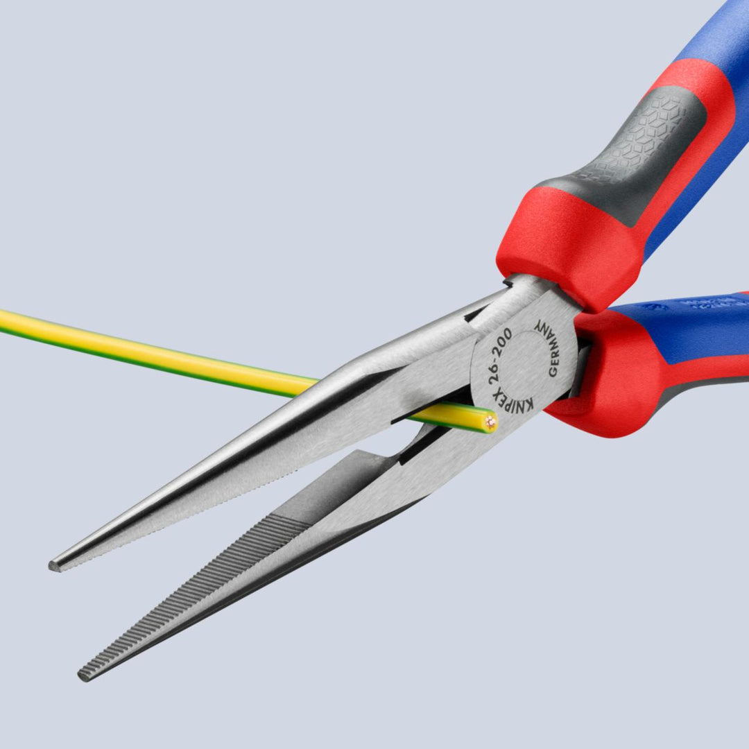 Knipex Flachrundzange mit Schneide, gerade, 200 mm