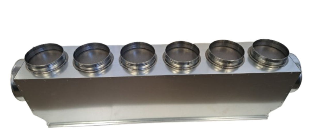 Altech Ausblasplenum AD105, 2 Stutzen Ø 250 mm und 6 Stutzen Ø 200 mm