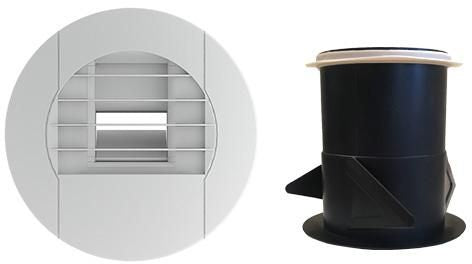 Alizé Tempo Elec Abluftventil 5-30 m³/h, Ø 80 mm, für Gipskarton, mit Dichtung