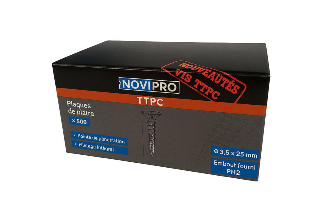 Novipro Schrauben Trompetenkopf mit Nagelspitze 25 x 3,5 mm, 1000 Stück