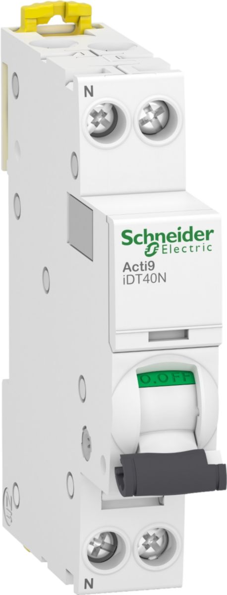 Schneider Electric Acti9 iDT40N Leitungsschutzschalter 1P+N, C 2 A, 10 kA, Breite 2 x 9 mm