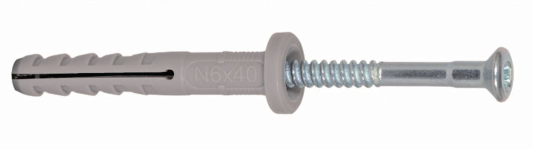 Novipro Nageldübel für Voll- und Hohlbaustoffe Ø 6 x 40 mm, 100 Stück
