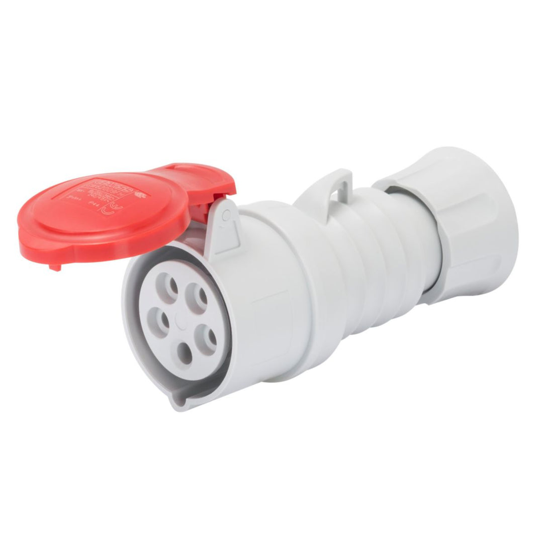 Gewiss CEE-Kupplung gerade 3P+E 16 A, 380–415 V, IP44/IP54, rot, 6h, Schnellanschluss