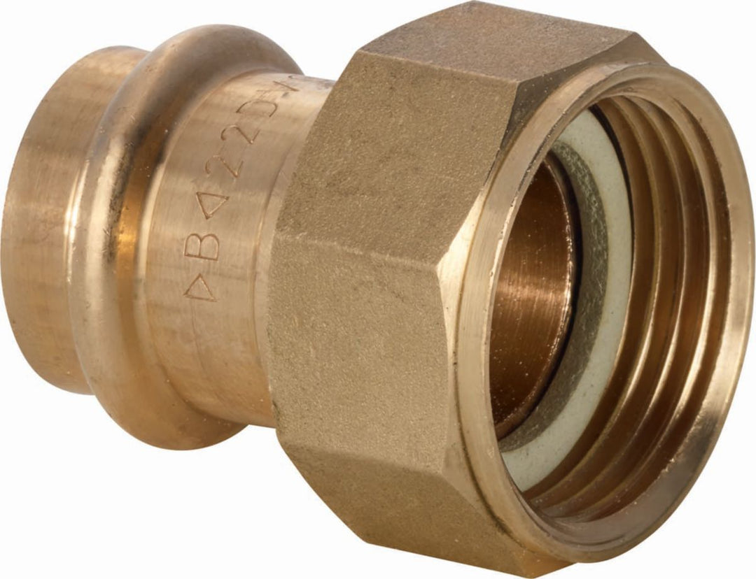 Altech Pressfitting mit Überwurfmutter Ø 18 x 3/4 Zoll für Stahl- und Kupferrohr, 2 Stück
