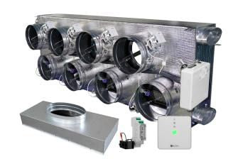 Easyzone C25 Set vernetzte Plenumbox Standard+ KWL IB8 für Toshiba 8x200 03L, mit Rückluft-Plenumbox 4xC250