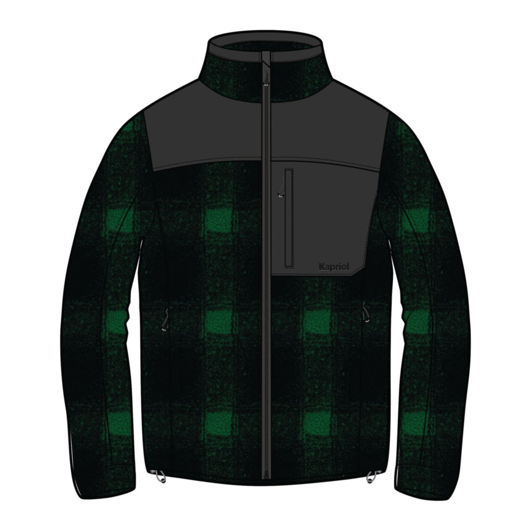 Kapriol Fleece Dynamic Check, Kiefergrün, Größe M