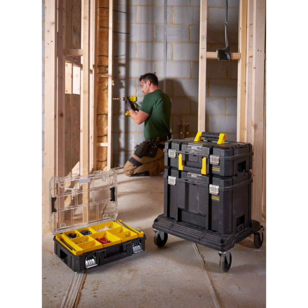 Stanley FatMax Pro-Stack Werkzeugkoffer tief mit Einsatz, 44 x 33 x 30 cm, 23 l