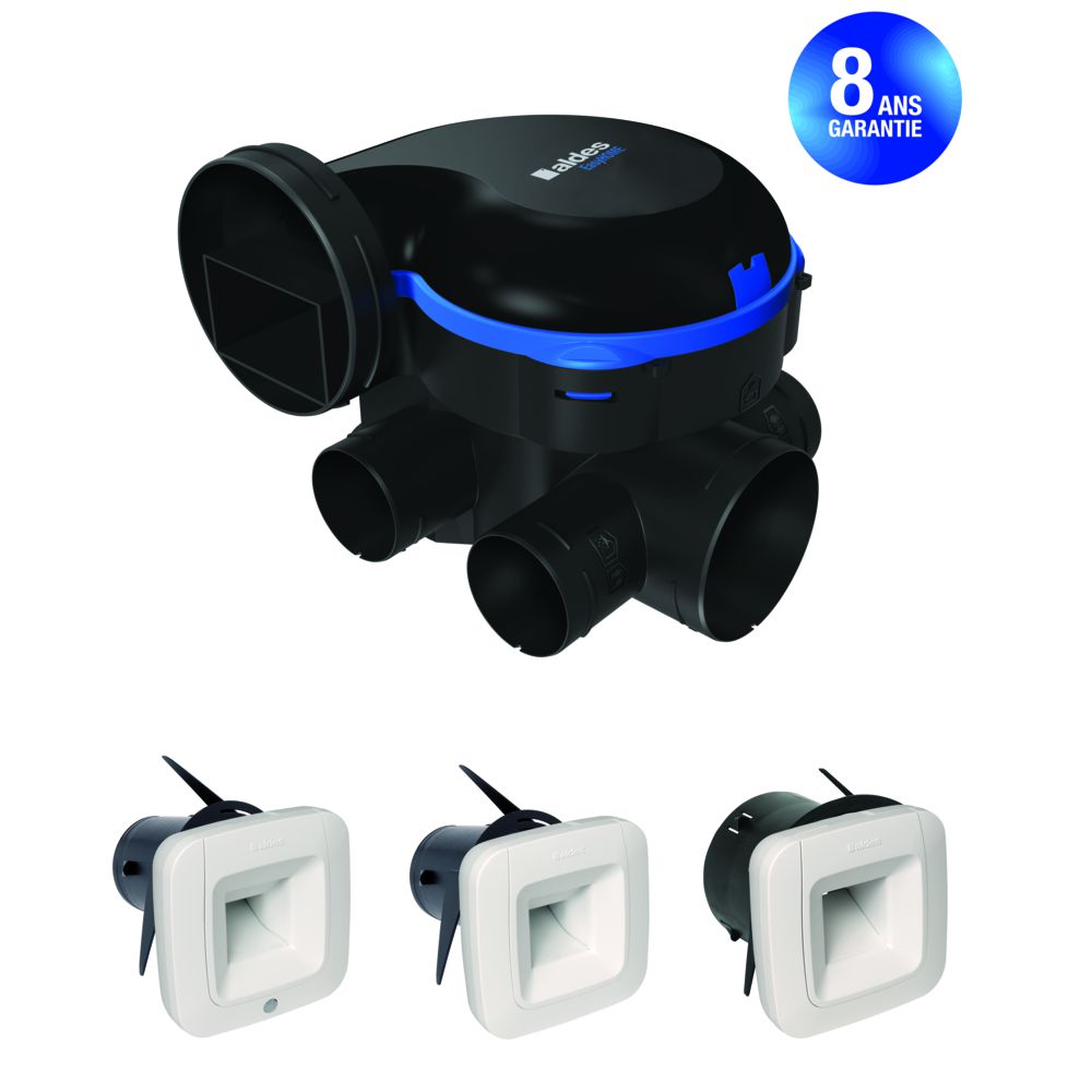 Aldes EasyHOME HYGRO Classic BDH Set – feuchtegeregelte Abluft-KWL für die Renovierung, bis 4 Sanitärräume