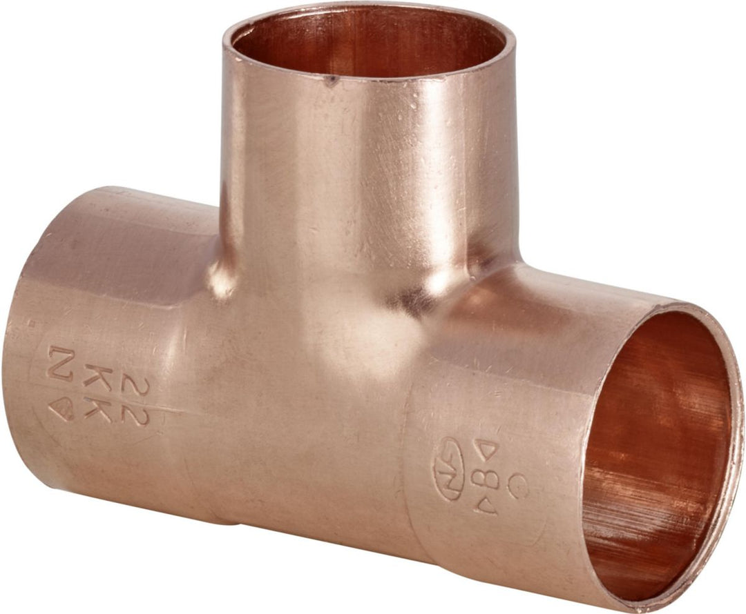 Altech Kupfer-T-Stück 5130 gleich, Innen-Innen-Innen, Ø 22 mm, 10 Stück